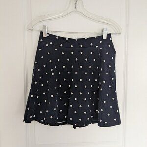 H&M Divided Navy Polka Dot Skater Skirt